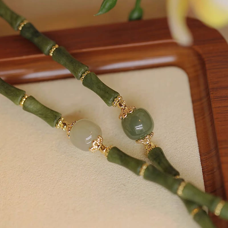 Copper-plated Peridot Hetian Jade Bracelet