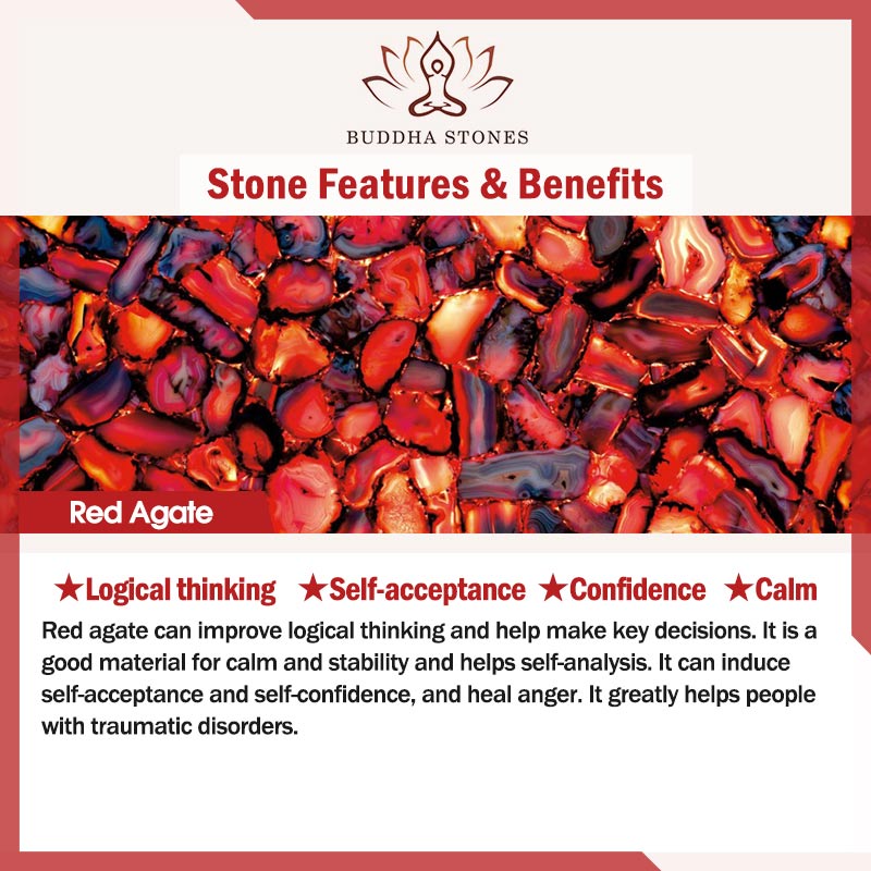 Natural Red Agate Peace Talisman Bracelet