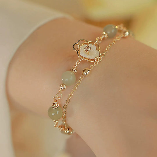 Double Layer Luck 14k Gold Bracelet