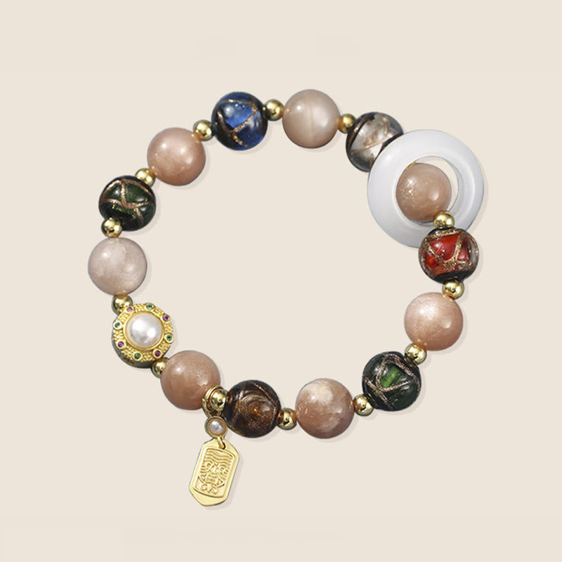 Incense Ash Liuli Glass, Tridacna Bracelet