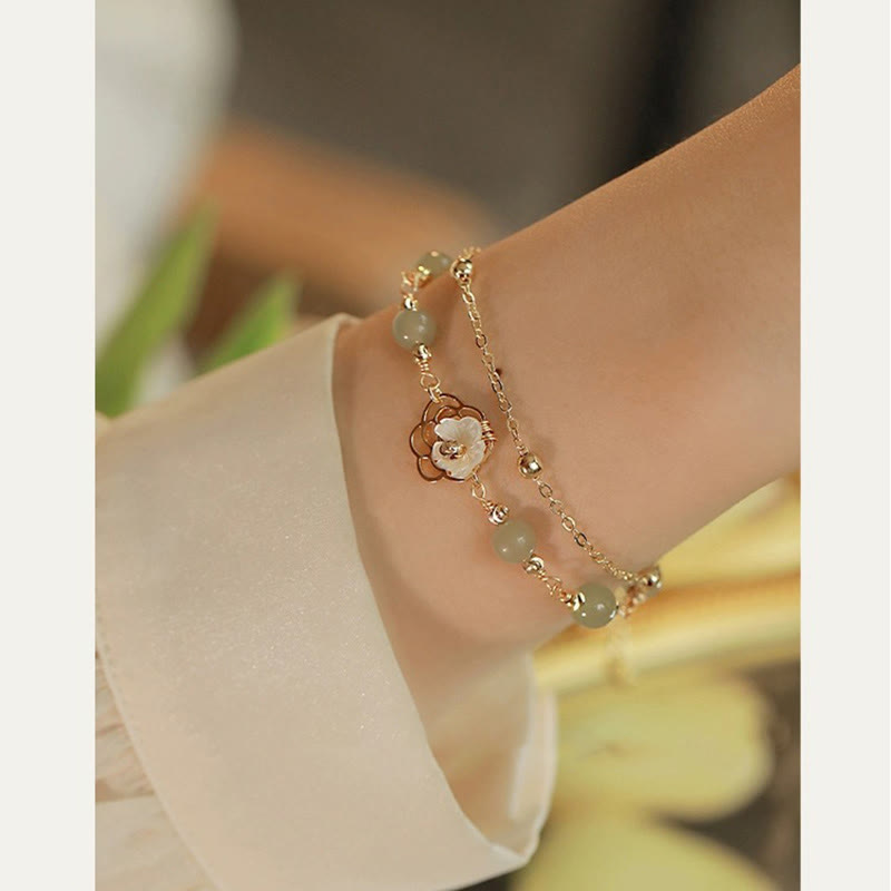 Double Layer Luck 14k Gold Bracelet