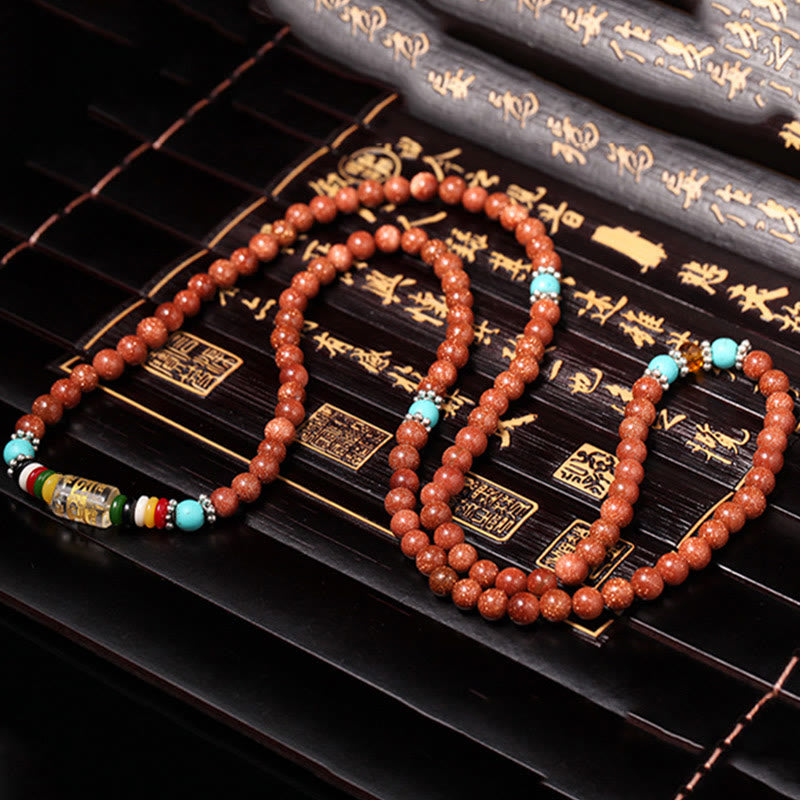 Goldstone 108 Mala Beads , Bracelet