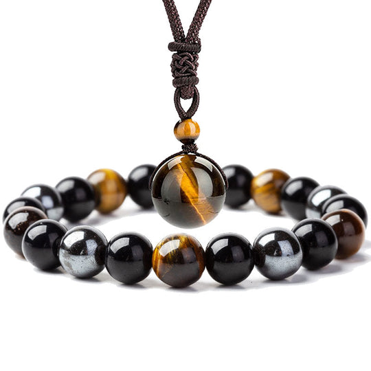 Tiger' Eye Necklace Set Bracelet