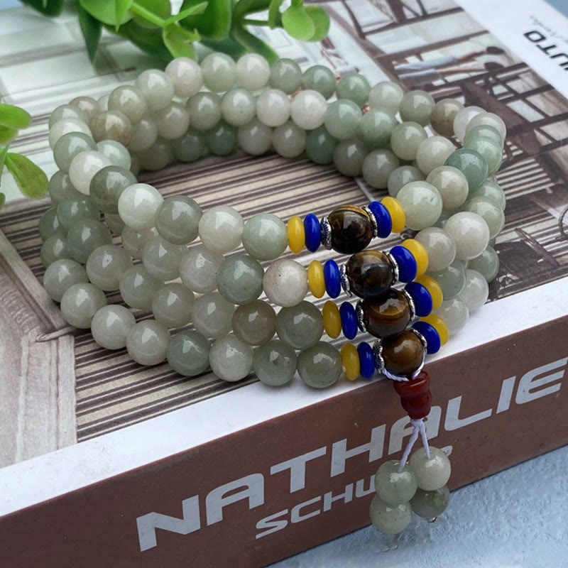 Natural Shetai Jade 108 Mala Bracelet