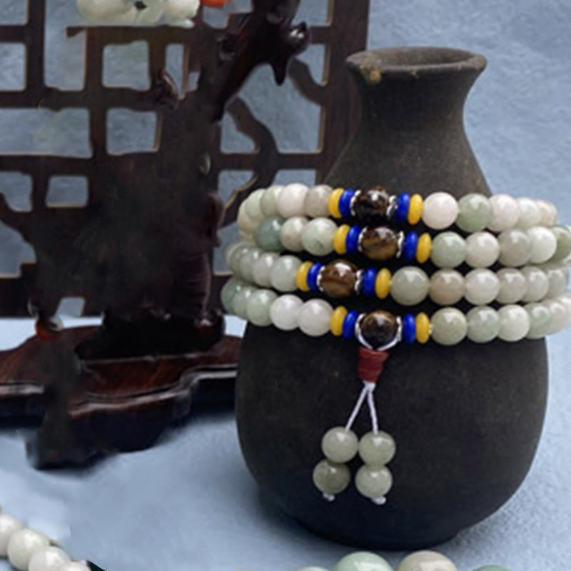 Natural Shetai Jade 108 Mala Bracelet