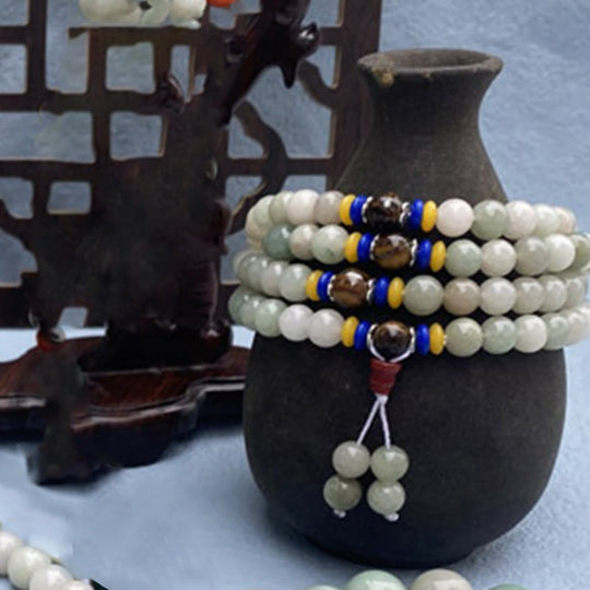 Natural Shetai Jade 108 Mala Bracelet