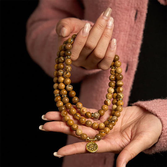 Lotus Courage Bracelet: 108 Bead