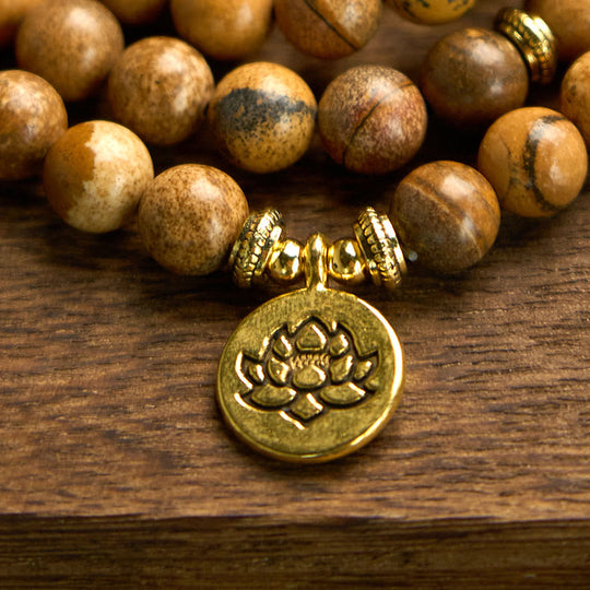 Lotus Courage Bracelet: 108 Bead