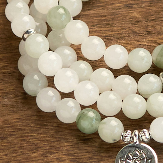 Natural Tianshan Jade 108 Mala Bracelet