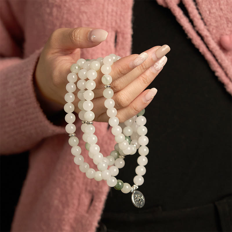 Natural Tianshan Jade 108 Mala Bracelet