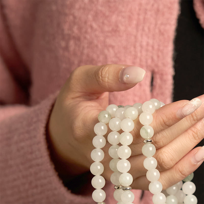 Natural Tianshan Jade 108 Mala Bracelet