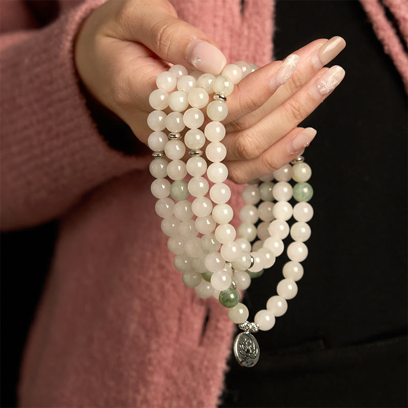 Natural Tianshan Jade 108 Mala Bracelet