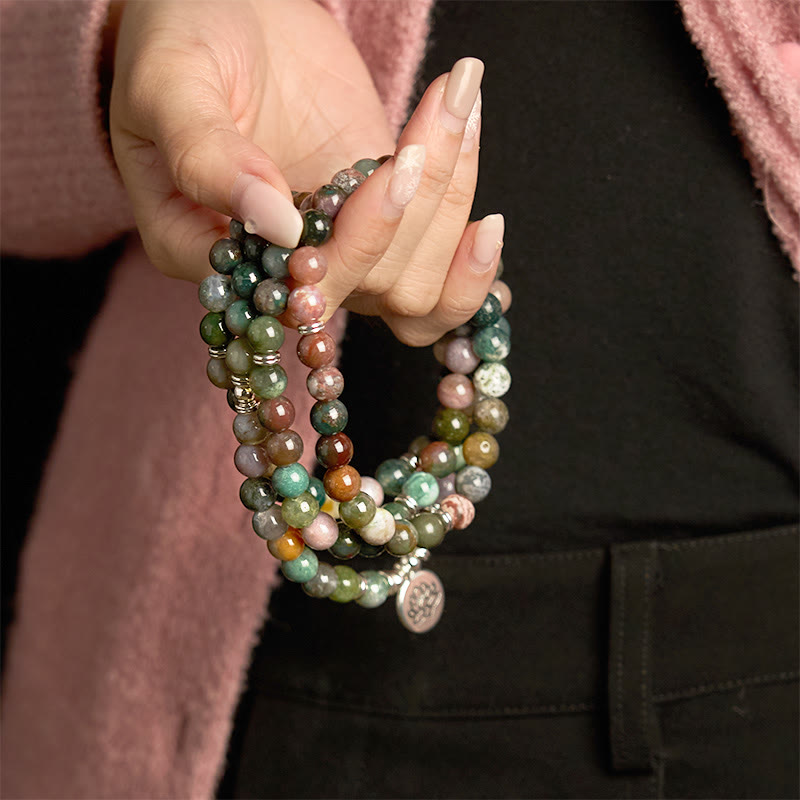 Natural Stone 108 Mala Beads Bracelet