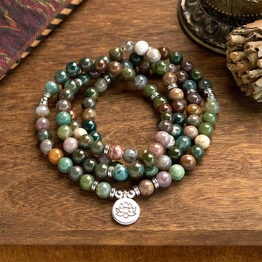 Natural Stone 108 Mala Beads Bracelet