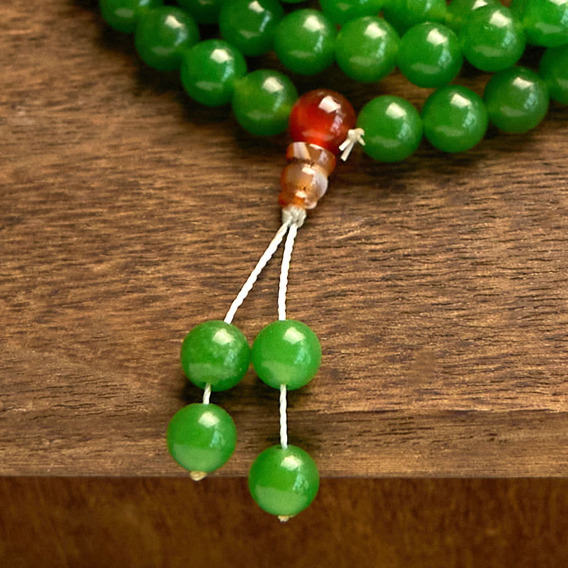 Cyan Jade 108 Mala Beads Bracelet