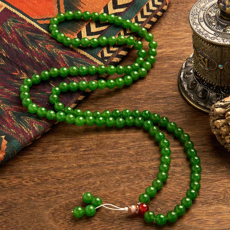 Cyan Jade 108 Mala Beads Bracelet