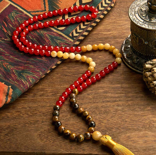 Calm 108 Mala Beads Red Bracelet