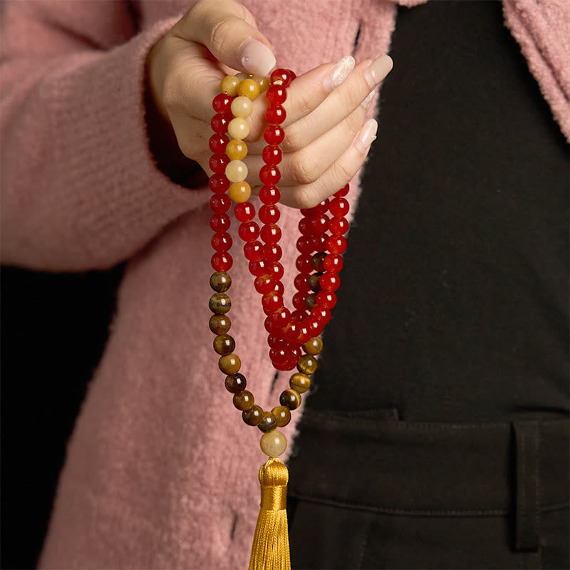 Calm 108 Mala Beads Red Bracelet