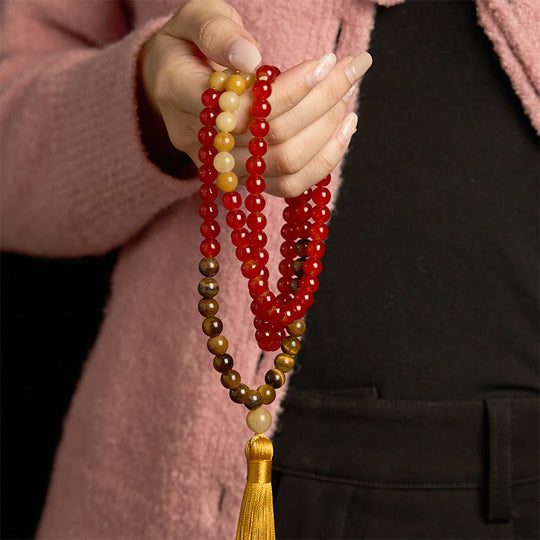 Calm 108 Mala Beads Red Bracelet