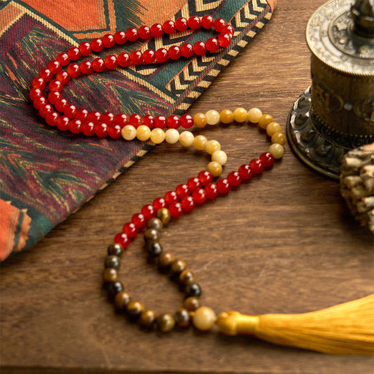 Calm 108 Mala Beads Red Bracelet