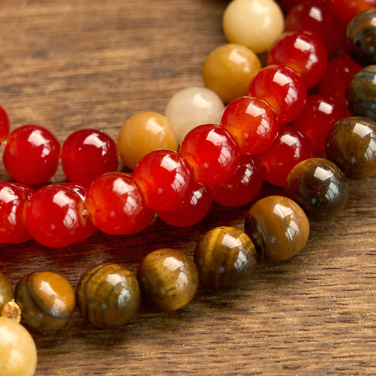 Calm 108 Mala Beads Red Bracelet