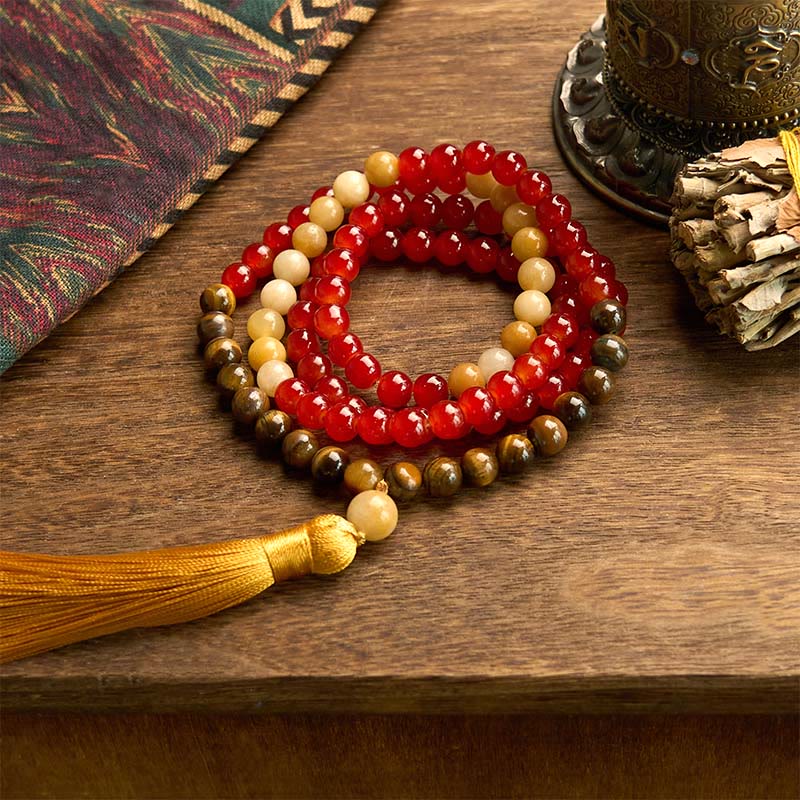 Calm 108 Mala Beads Red Bracelet