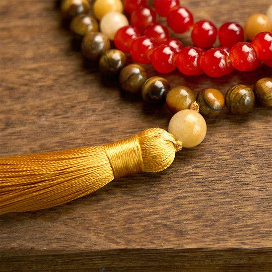 Calm 108 Mala Beads Red Bracelet
