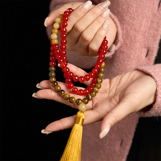 Calm 108 Mala Beads Red Bracelet