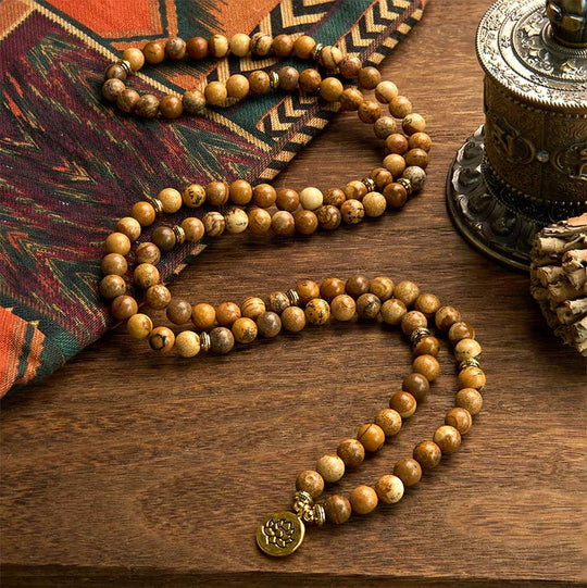 Lotus Courage Bracelet: 108 Bead
