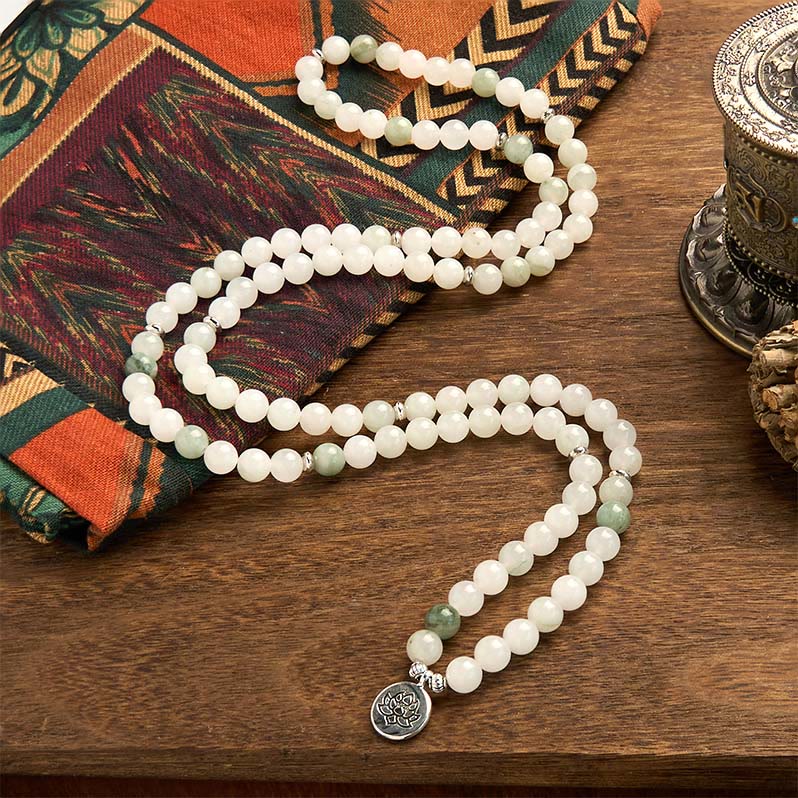 Natural Tianshan Jade 108 Mala Bracelet