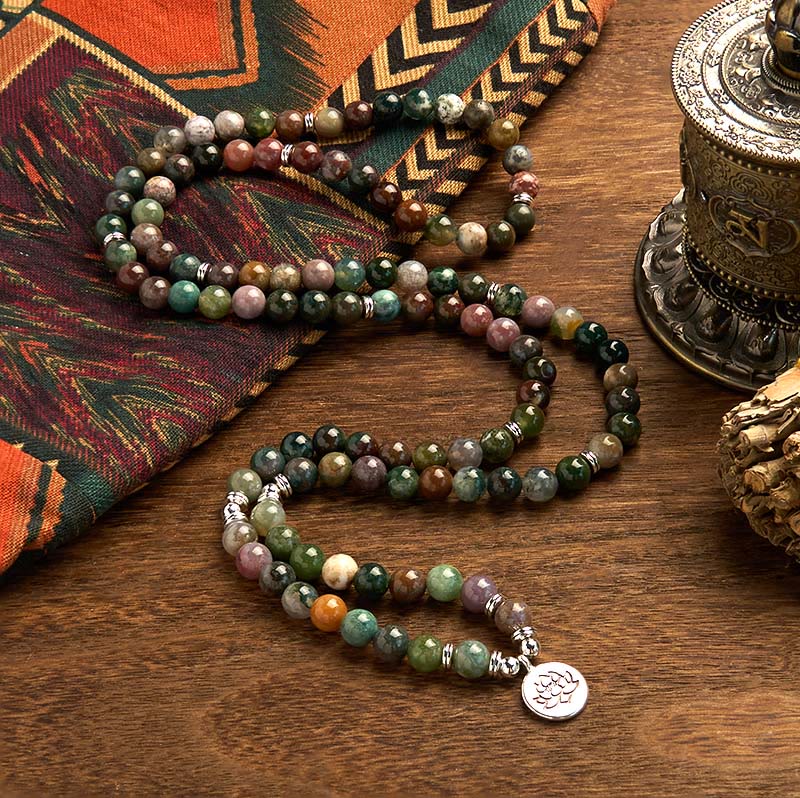 Natural Stone 108 Mala Beads Bracelet