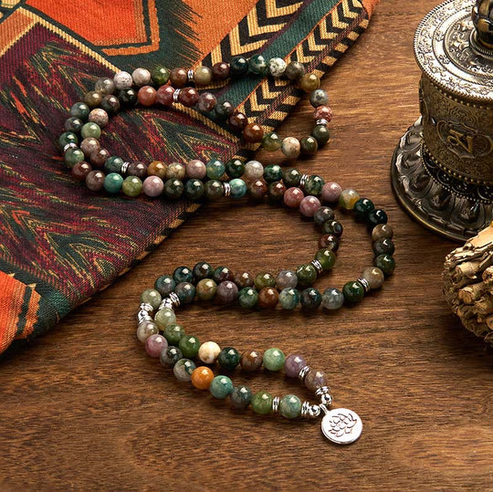 Natural Stone 108 Mala Beads Bracelet