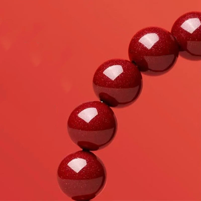 Cinnabar Bead Hetian Jade Year Bracelet