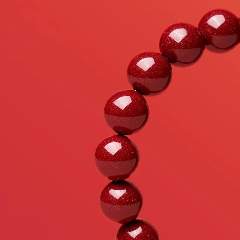 Cinnabar Bead Hetian Jade Year Bracelet