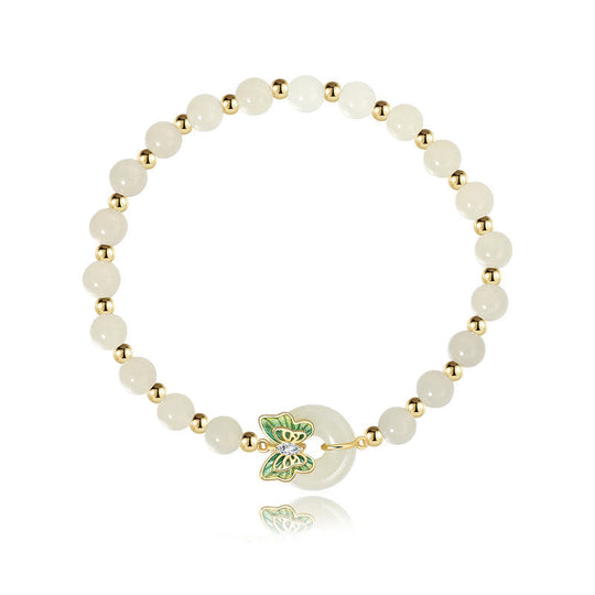 Sterling Silver Natural Hetian Bracelet