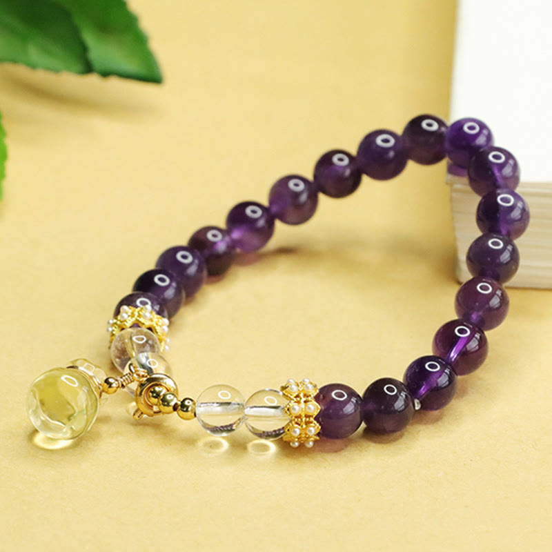 Natural Amethyst & Citrine Money Bracelet