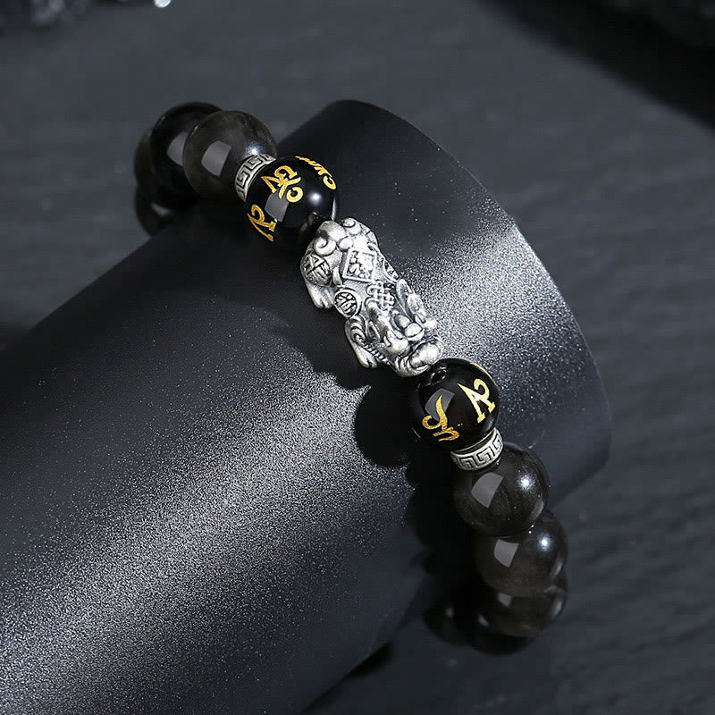Sterling Silver Pixiu Natural Bracelet