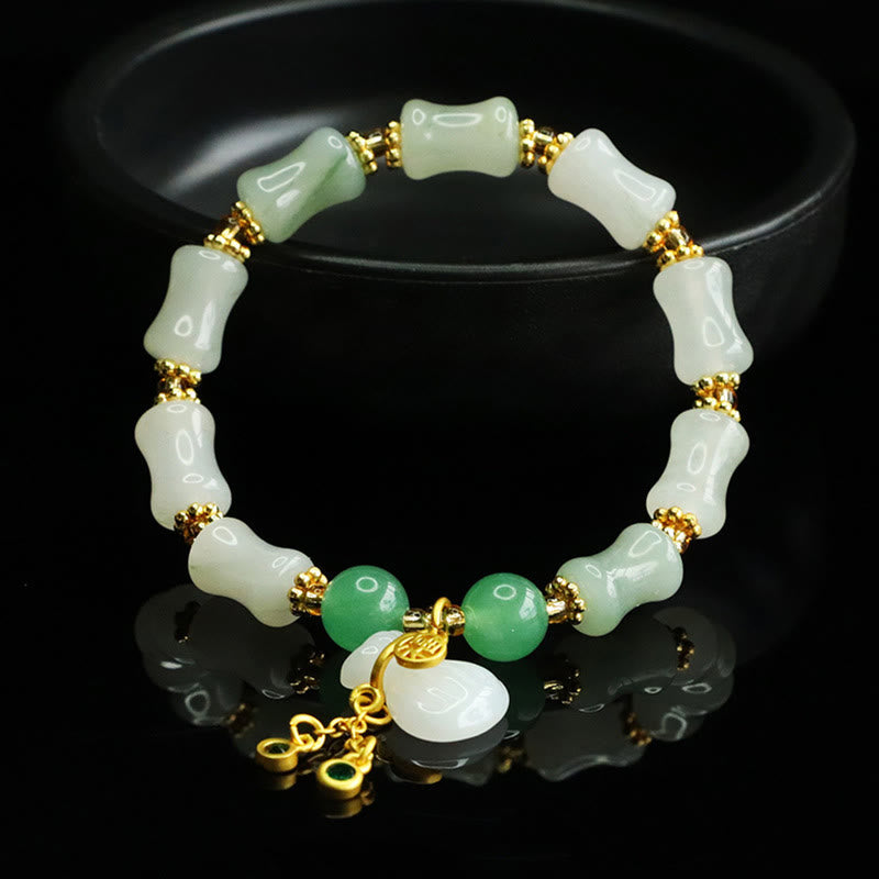 Natural Tianshan Jade Prosperity Character Bracelet