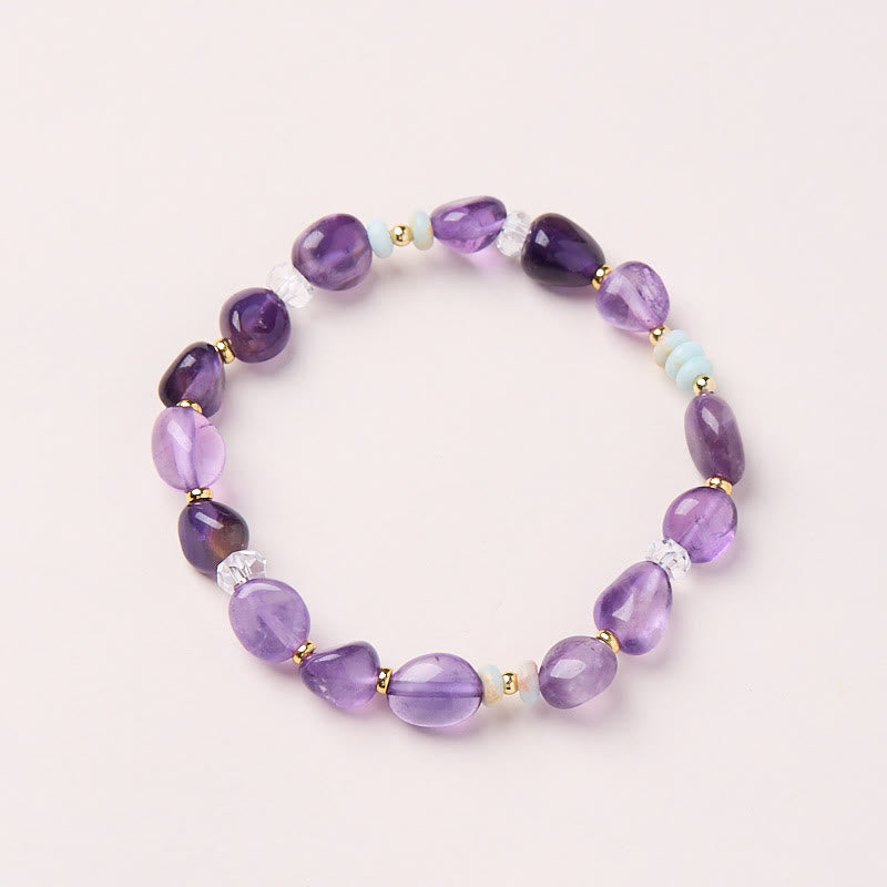 Natural Irregular Amethyst Shoushan Stone Bracelet
