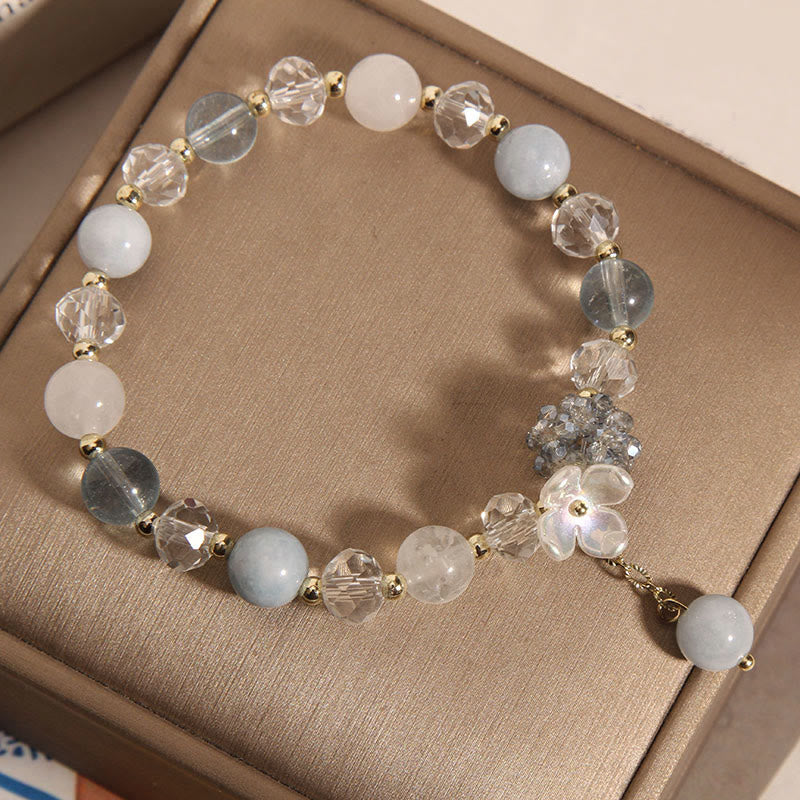 Aquamarine & Yellow Cat' Eye Bracelet