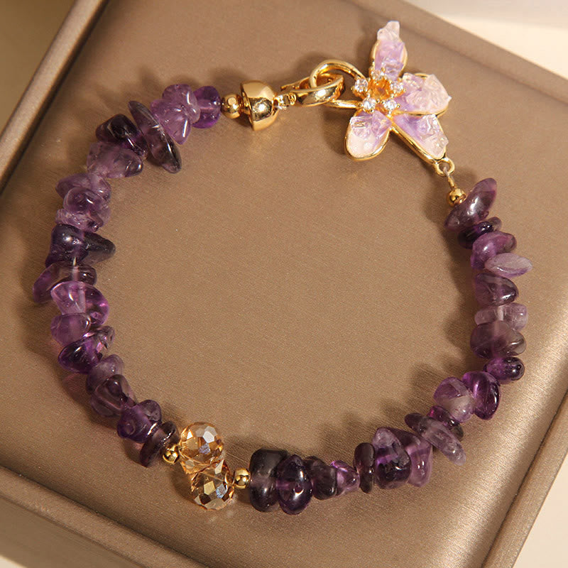 Natural Amethyst Blue Crystal Wisteria Bracelet