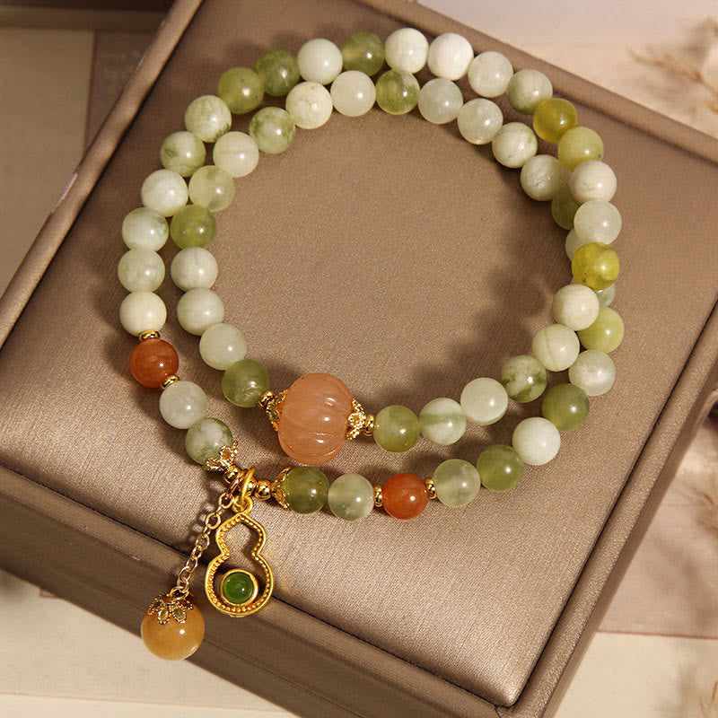 Double Wrap Serpentine Jade Luck Bracelet