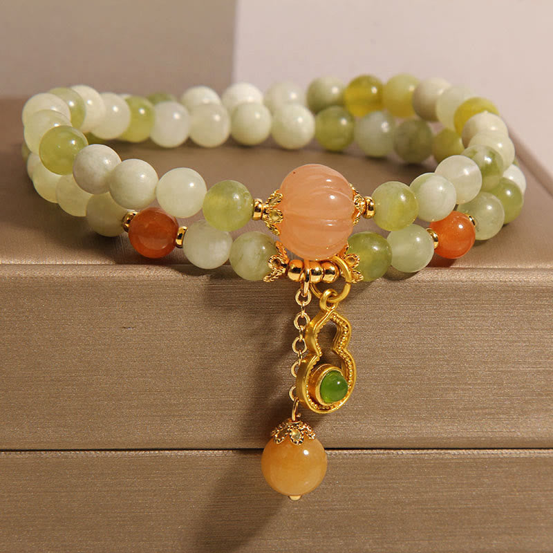 Double Wrap Serpentine Jade Luck Bracelet