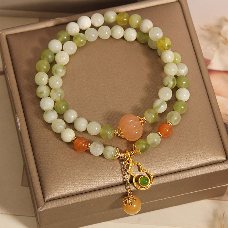Double Wrap Serpentine Jade Luck Bracelet