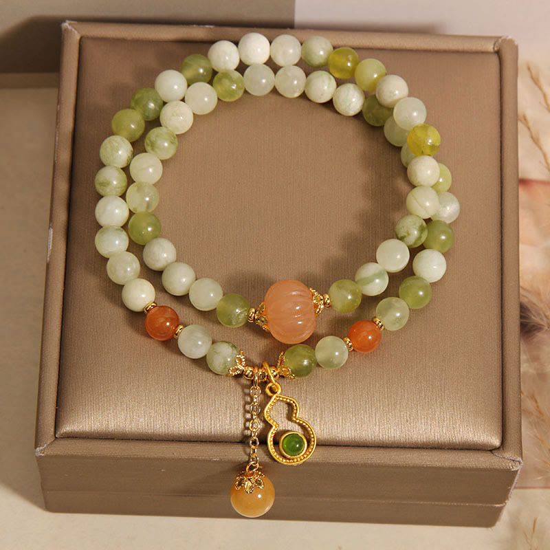 Double Wrap Serpentine Jade Luck Bracelet