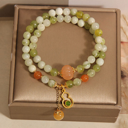 Double Wrap Serpentine Jade Luck Bracelet