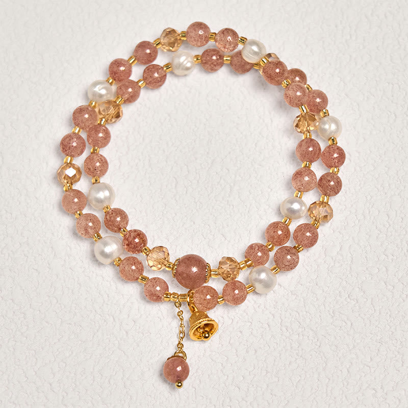 Double Wrap Healing Natural Strawberry Bracelet