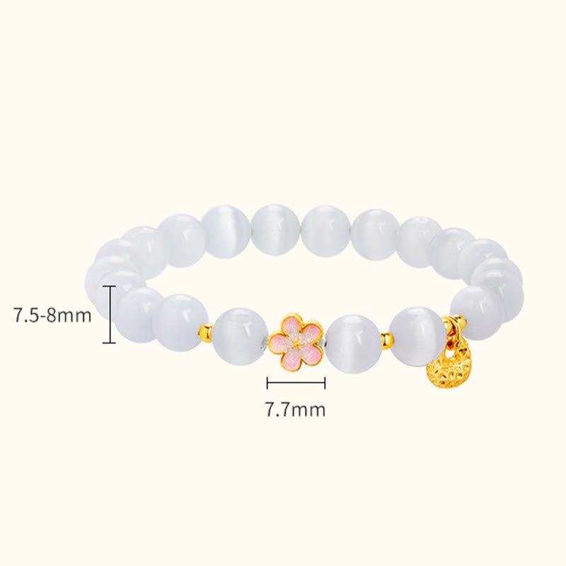 Sterling Silver Peach Blossom Bracelet