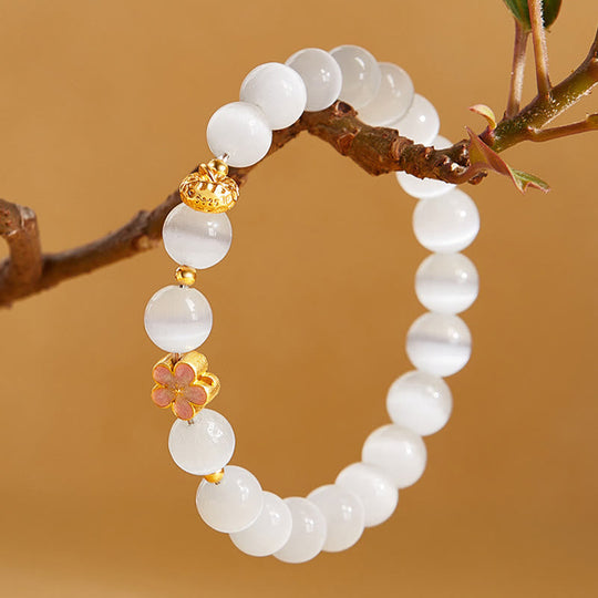 Sterling Silver Peach Blossom Bracelet
