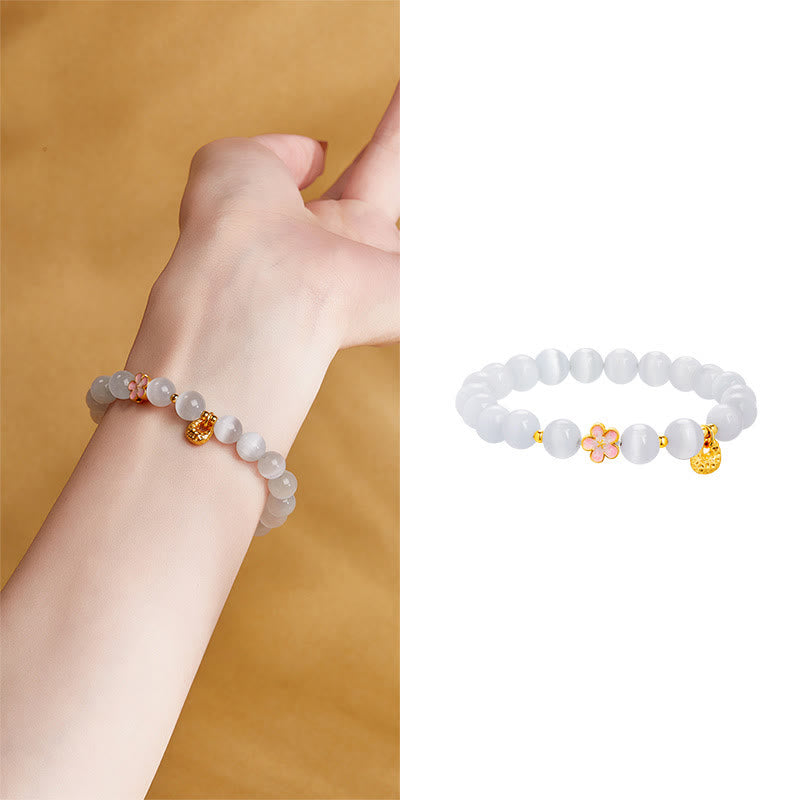 Sterling Silver Peach Blossom Bracelet